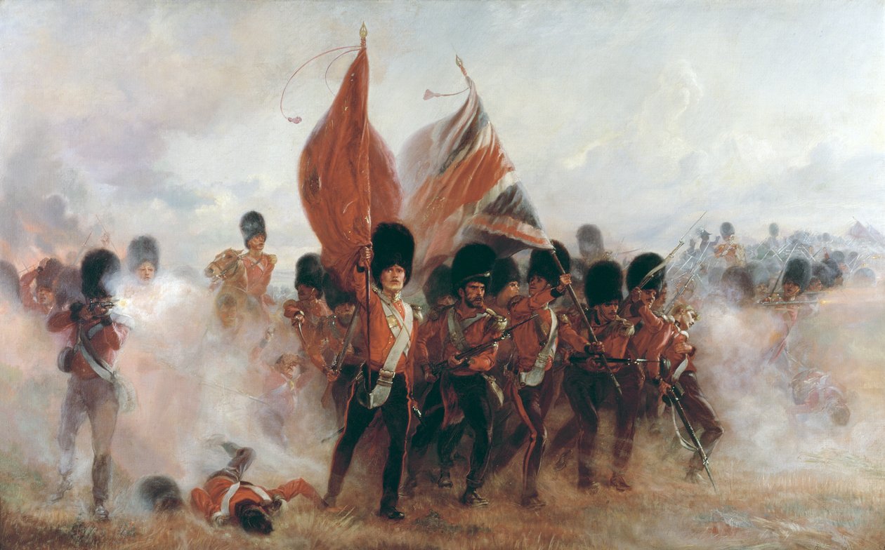 The Colours: Scots Guards frammarsch vid Alma, 1899 av Lady Butler