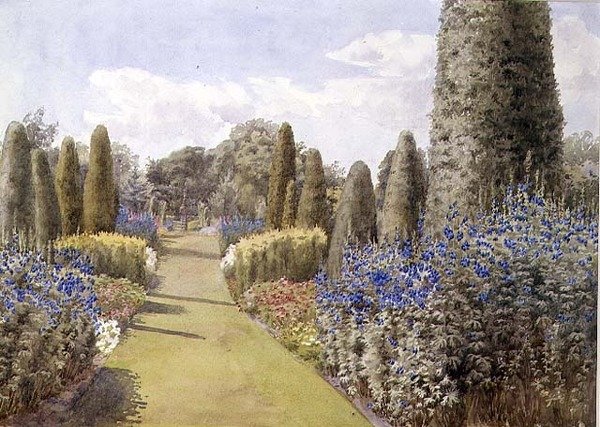 Den örtiga gränsen (akvarell på papper) av Lady Alice Willoughby