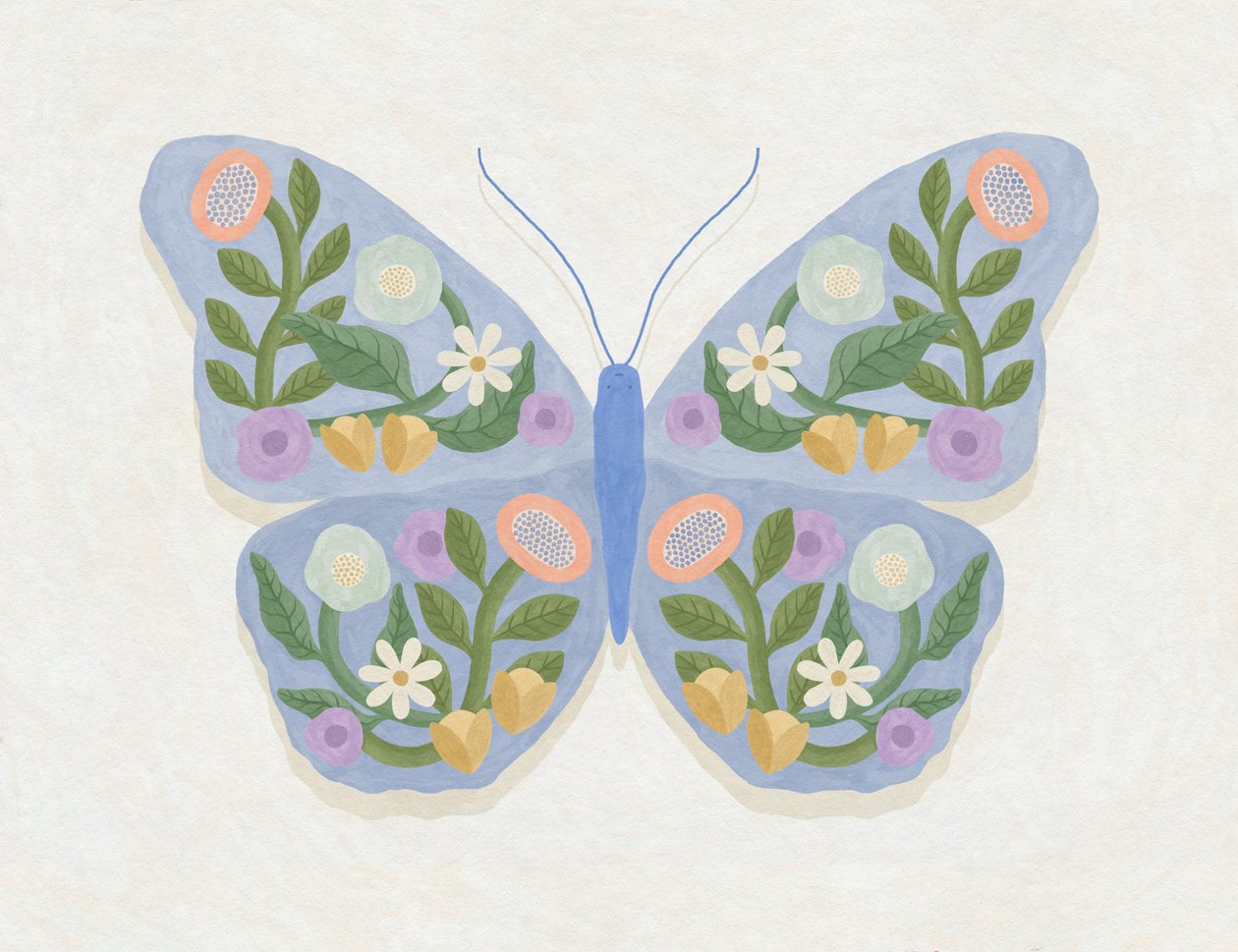 Vårblommor fjäril, 2023 (digital) av Lady Ann de Borja
