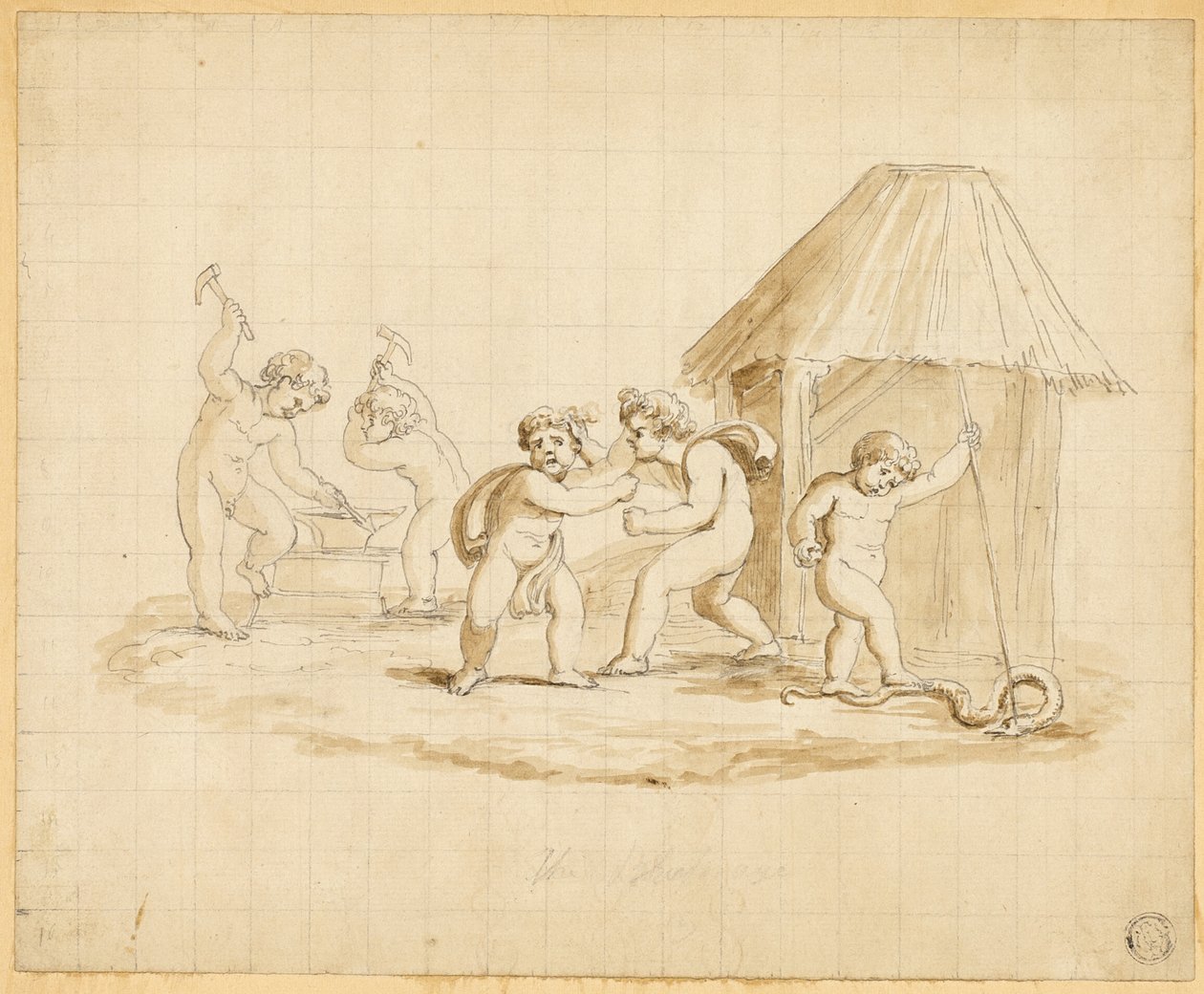 Putti som iscensätter mytologiska scener av Lady Diana Beauclerk
