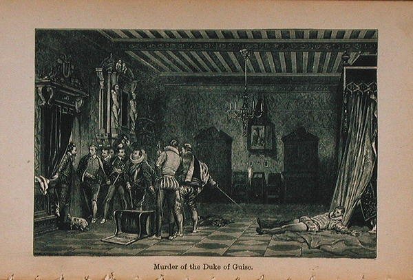 Murder of the Duke of Guise (1549-88) illustration från Little Arthurs History of France: From the Earliest Times to the Fall of the Second Empire publicerad 1899 av Lady M. Chalcott
