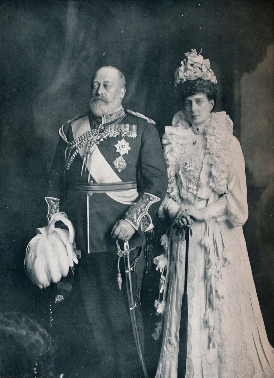 Kung Edward VII med drottning Alexandra, c1908 1911 av Lafayette