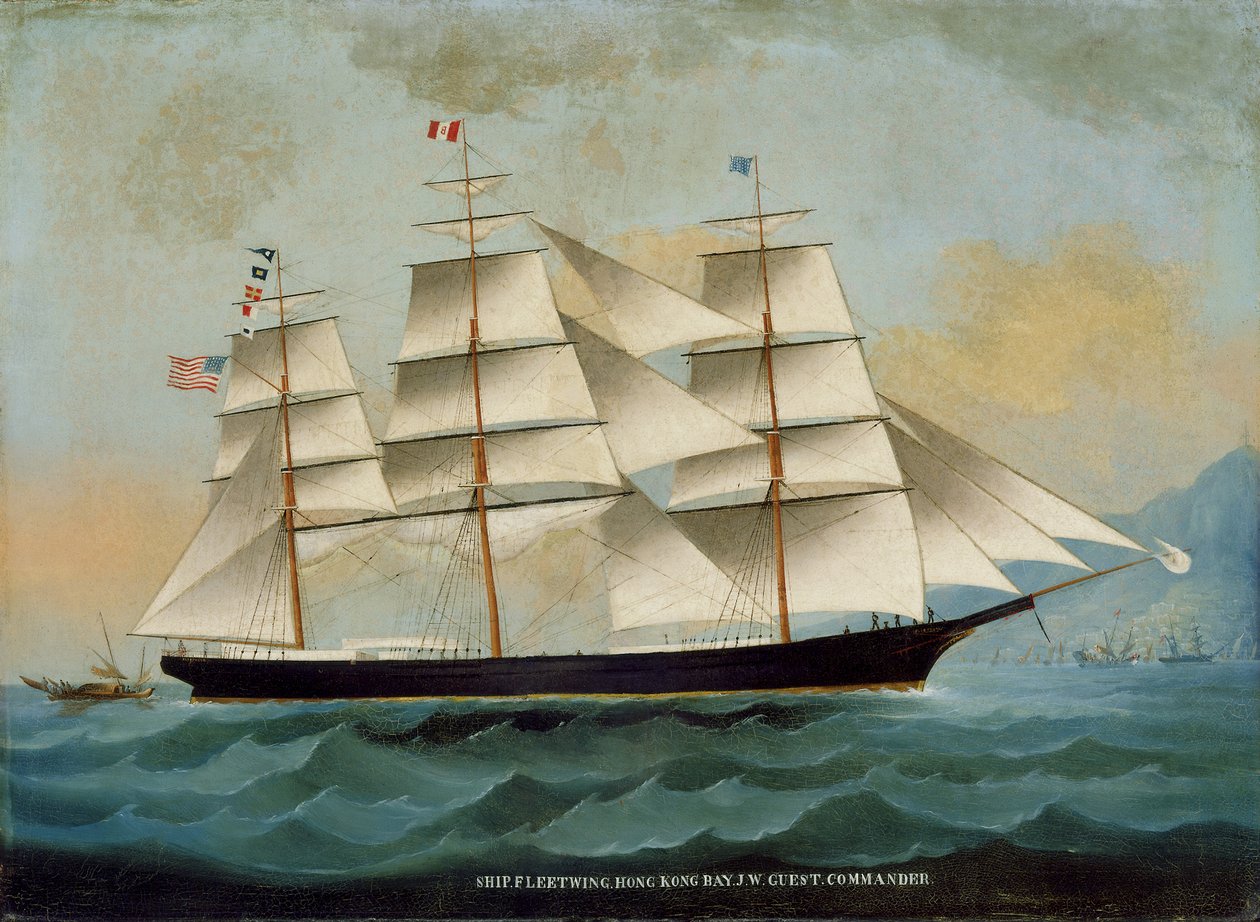 The Ship Fleetwing, Hong Kong Bay, J. W. Guest, befälhavare av Lai Sung