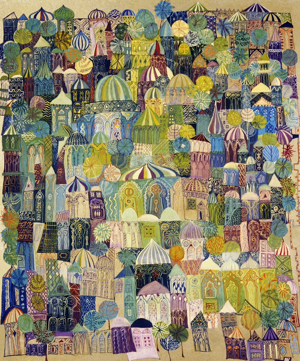 Jerusalem, 1970 (tryckolja ombord) av Laila Shawa
