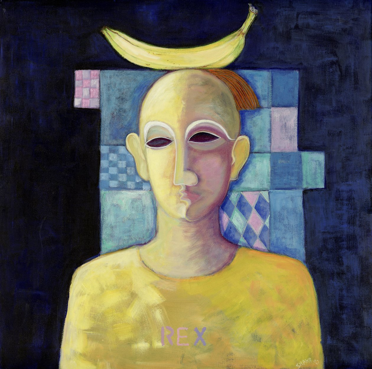 Rex, 2004 (akryl på duk) av Laila Shawa