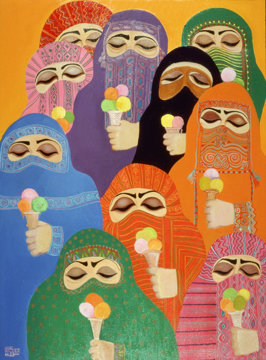 The Impossible Dream, 1988 (akryl ombord) av Laila Shawa