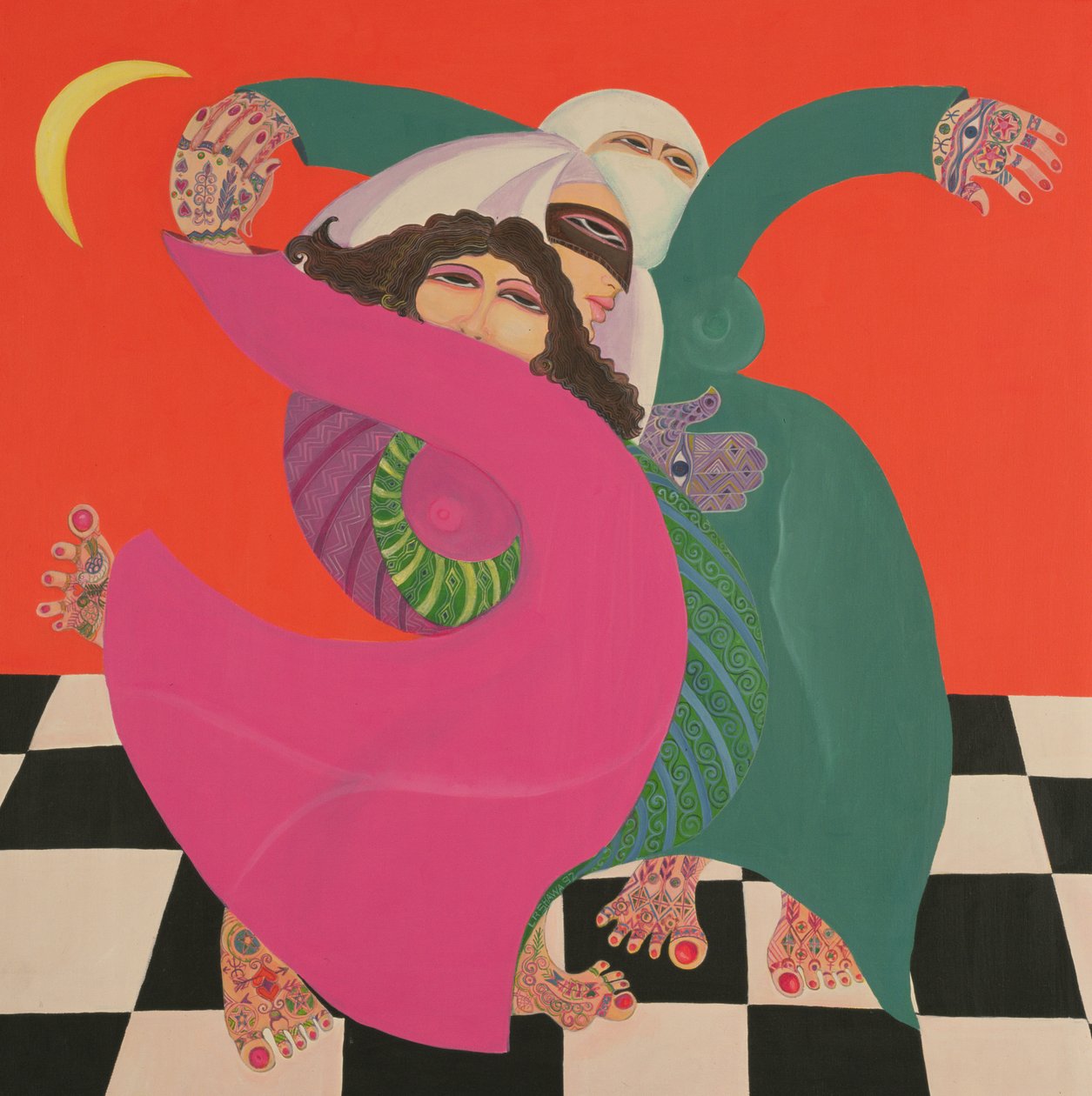 The Zar I, 1992 (akryl på duk) av Laila Shawa