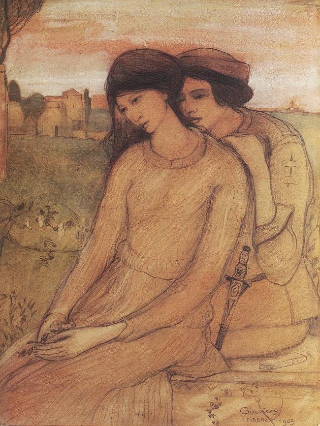 Francesca da Rimini and Paolo Malatesta av Lajos Gulácsy