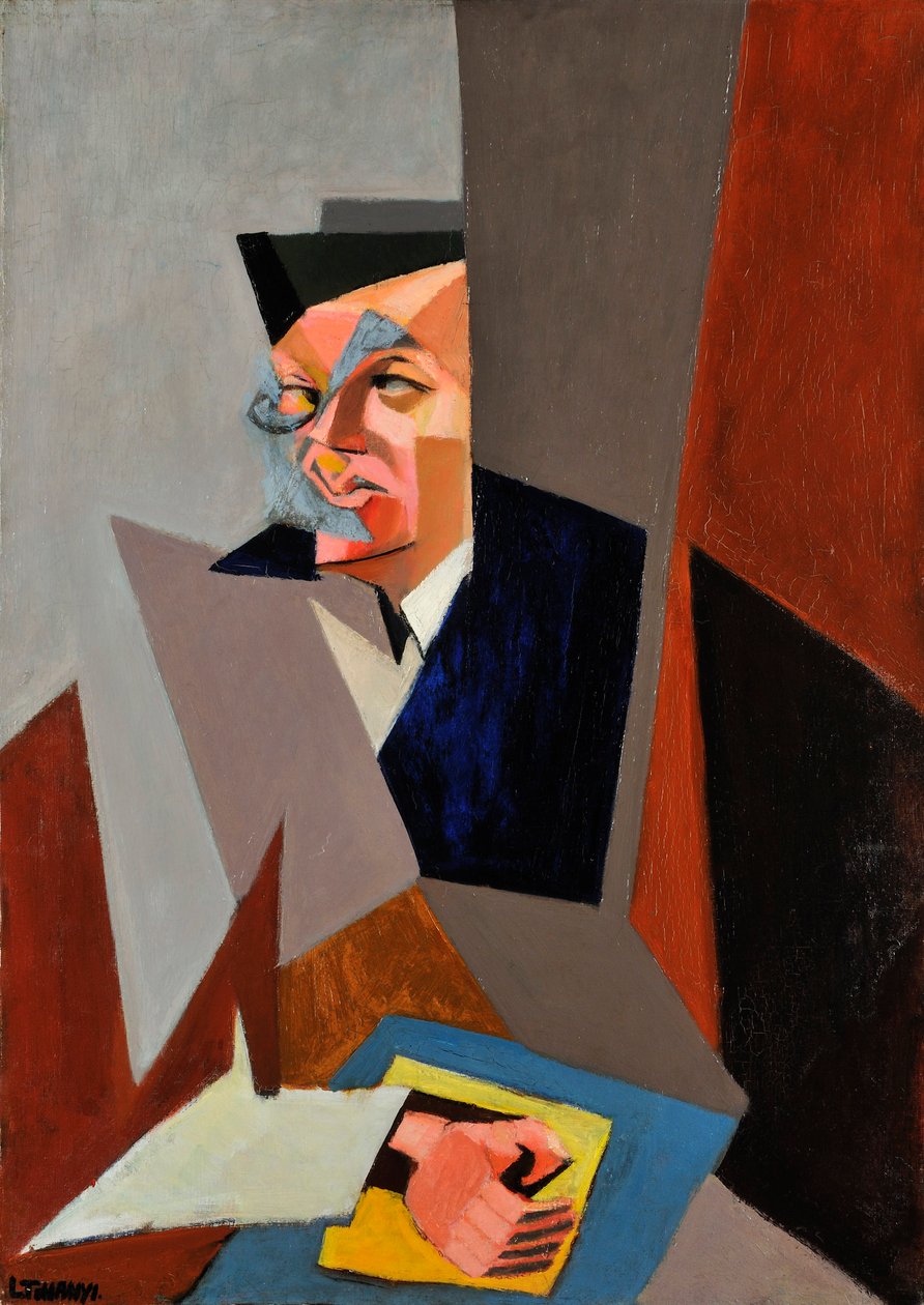Porträtt av Tristan Tzara (1896-1963), av Tihanyi, Lajos (1885-1938). Olja på duk av Lajos Tihanyi