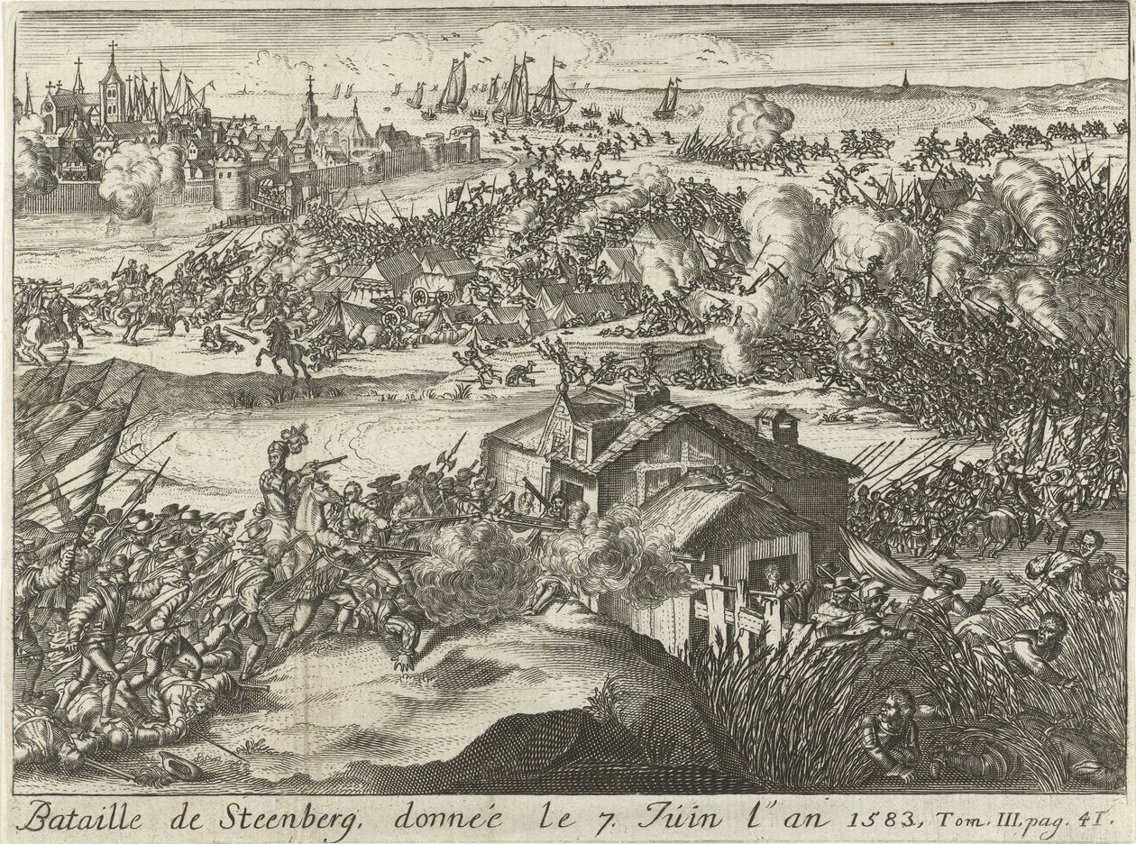 Slaget vid Steenberg, givet den 7 juni 1583 (titel på objekt) av Lamberecht Causé
