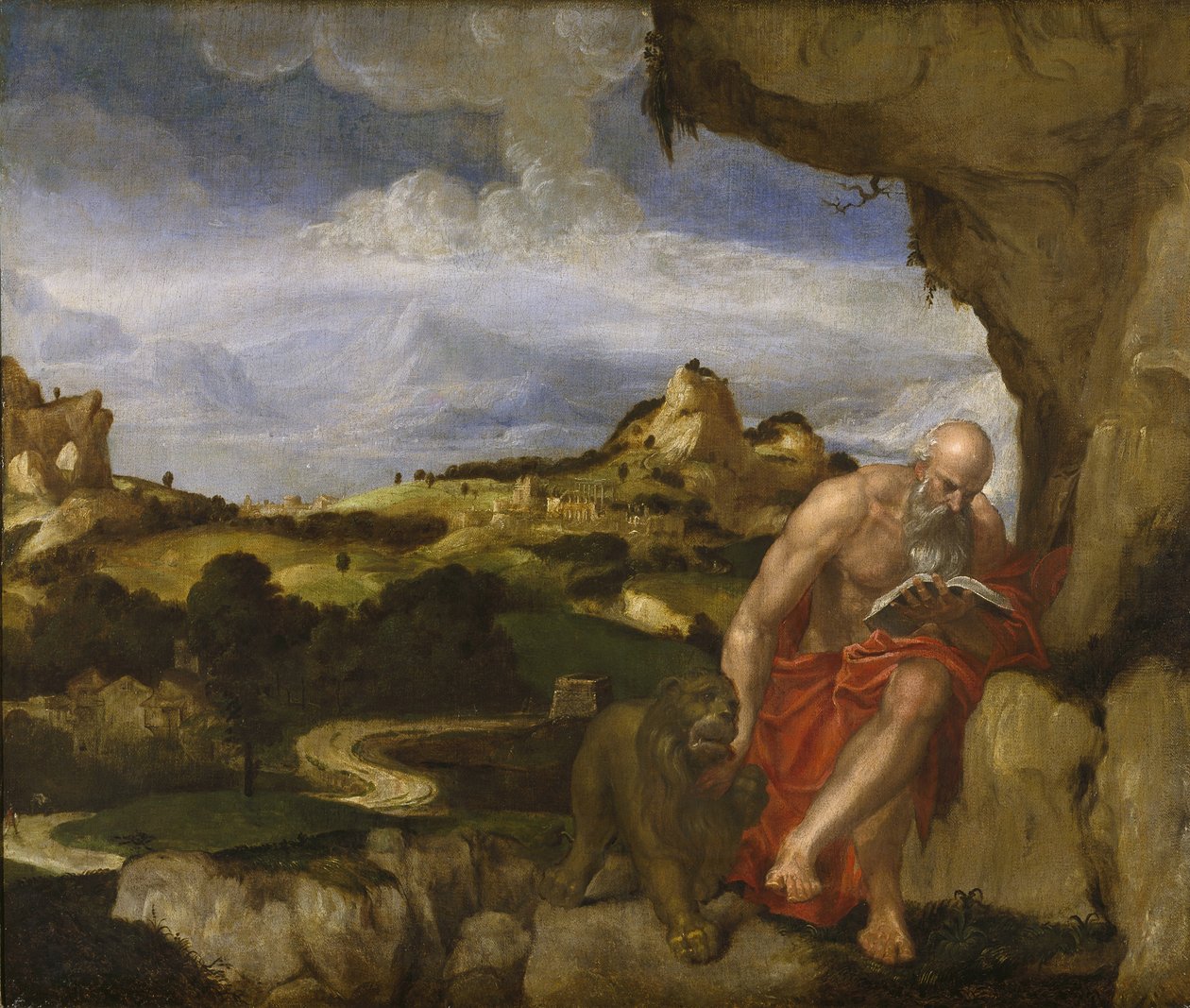 S:t Hieronymus i vildmarken, 1500-talet av Lambert Sustris