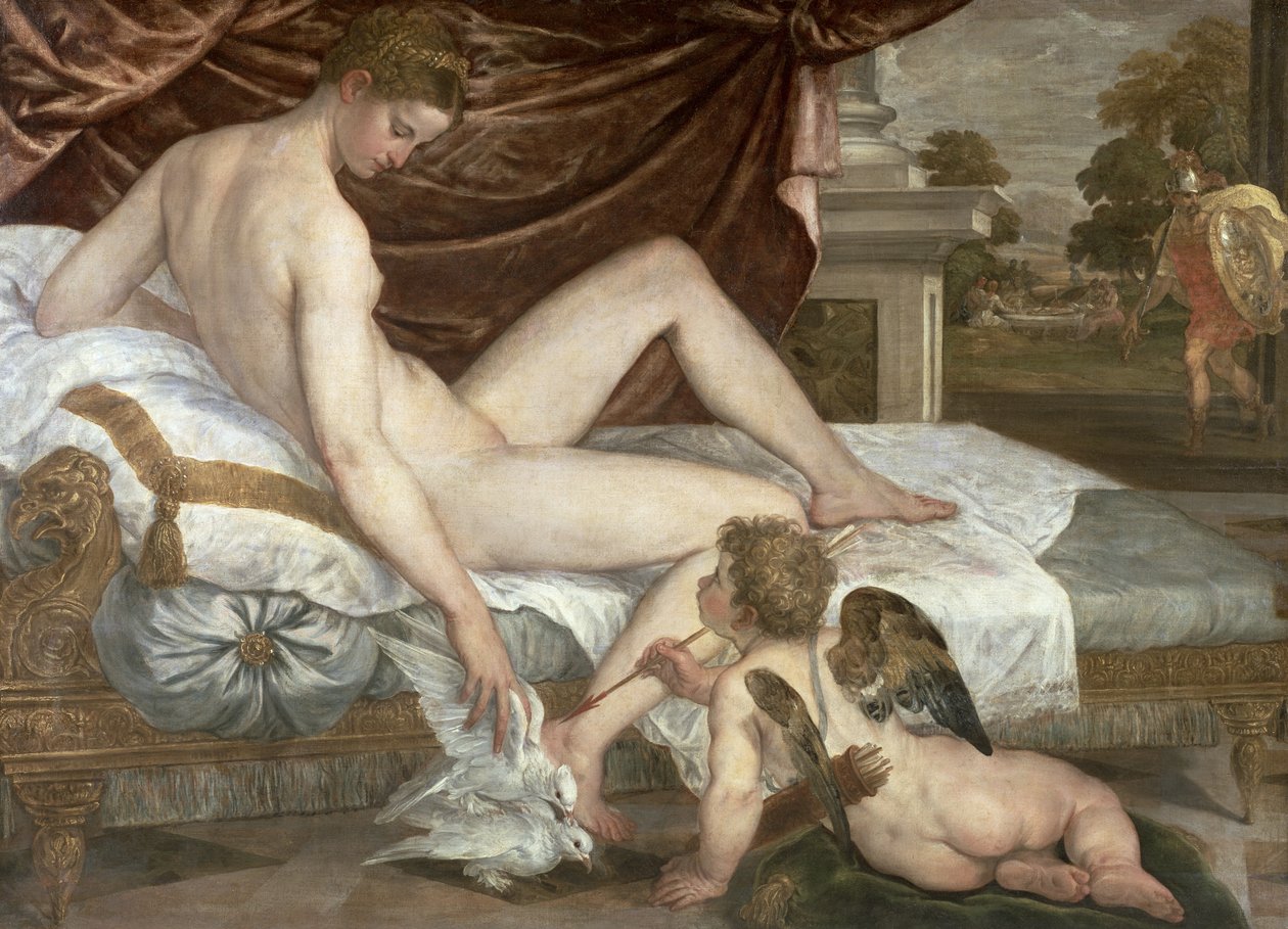 Venus och Amor, ca 1555 av Lambert Sustris