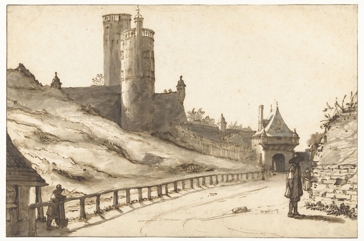 Belvedere och Hoenderpoort i Nijmegen av Lambert Doomer