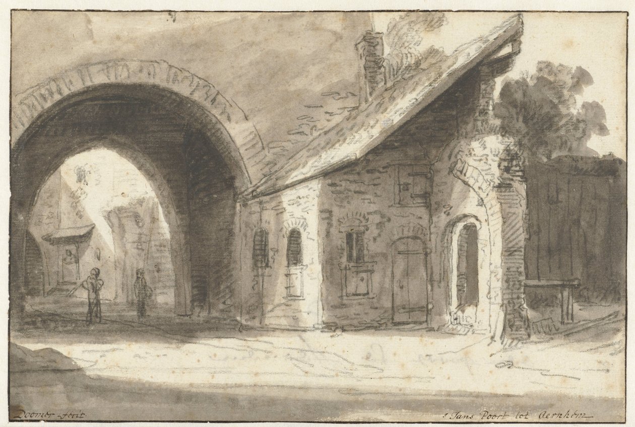 St Janspoort i Arnhem S Jans Gate till Aernhem (titel på objekt) av Lambert Doomer