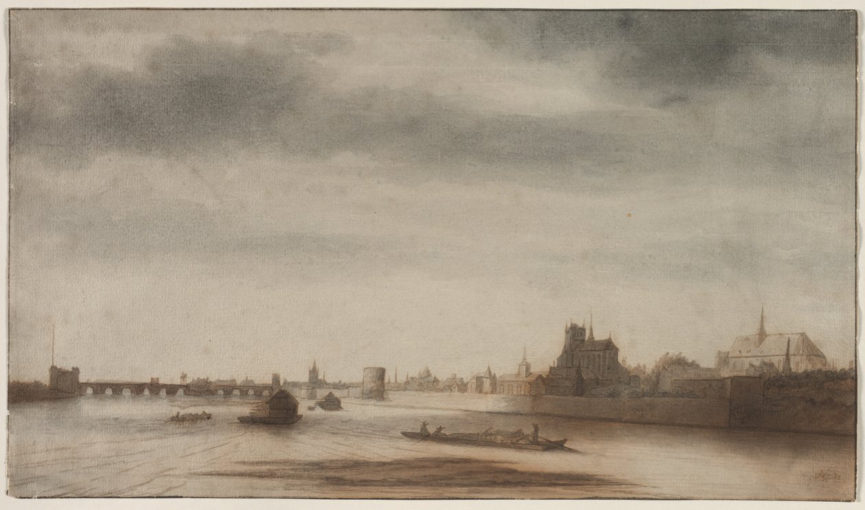 Utsikt över Orléans från Loire, ca. 1670. av Lambert Doomer