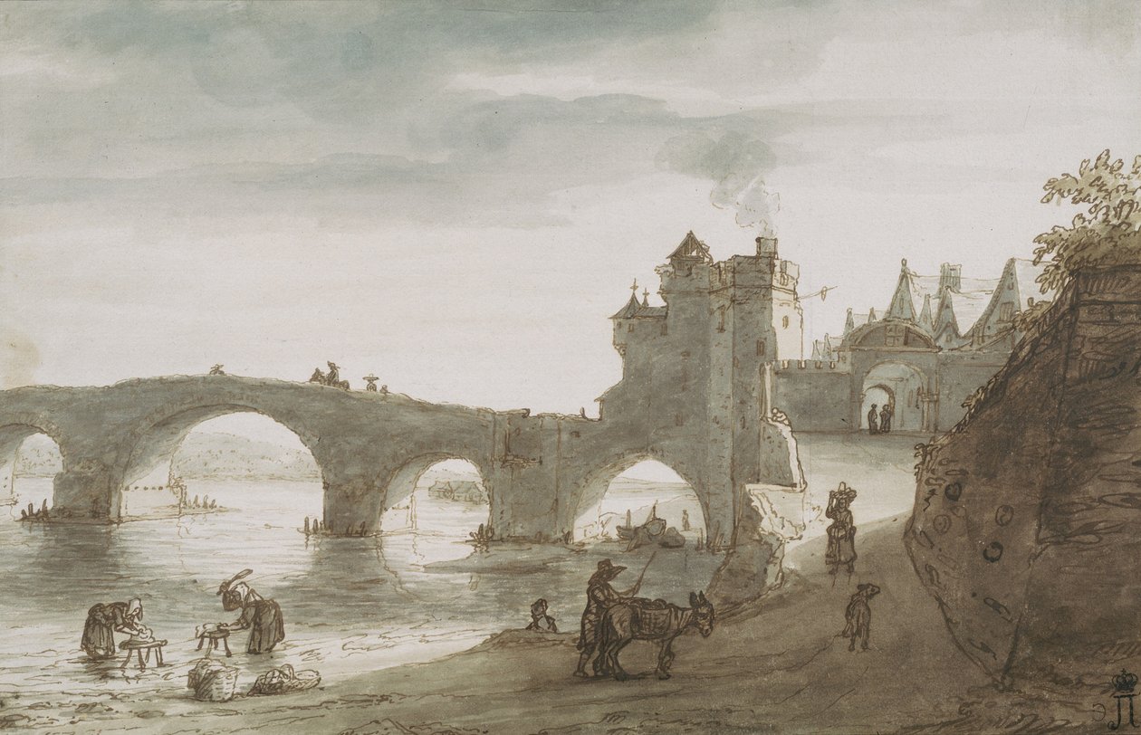 Bro över Loire vid Amboise, 1640-talet av Lambert Harmensz Doomer