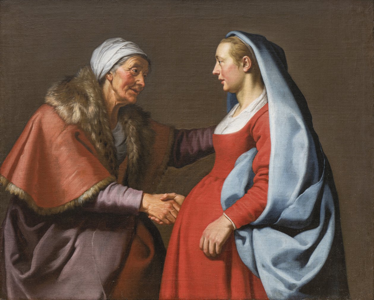 Besöket (olja på duk) av Lambert Jacobsz or Jacobs