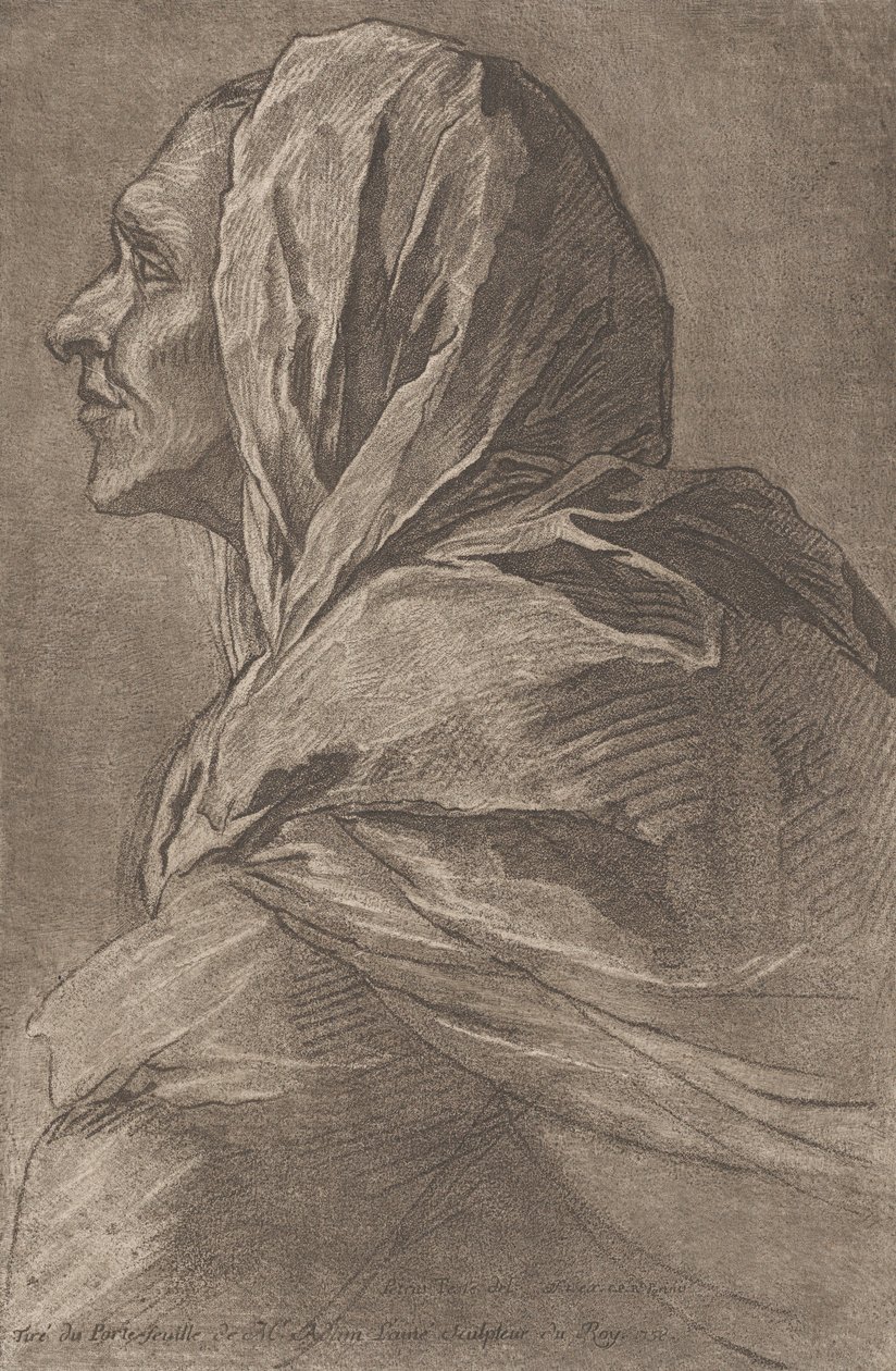 Huvudet på en kvinna, ca. 1758. av Lambert Sigisbert Adam