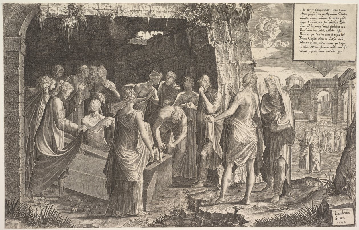 Lasarus uppståndelse, 1544. av Lambert Suavius