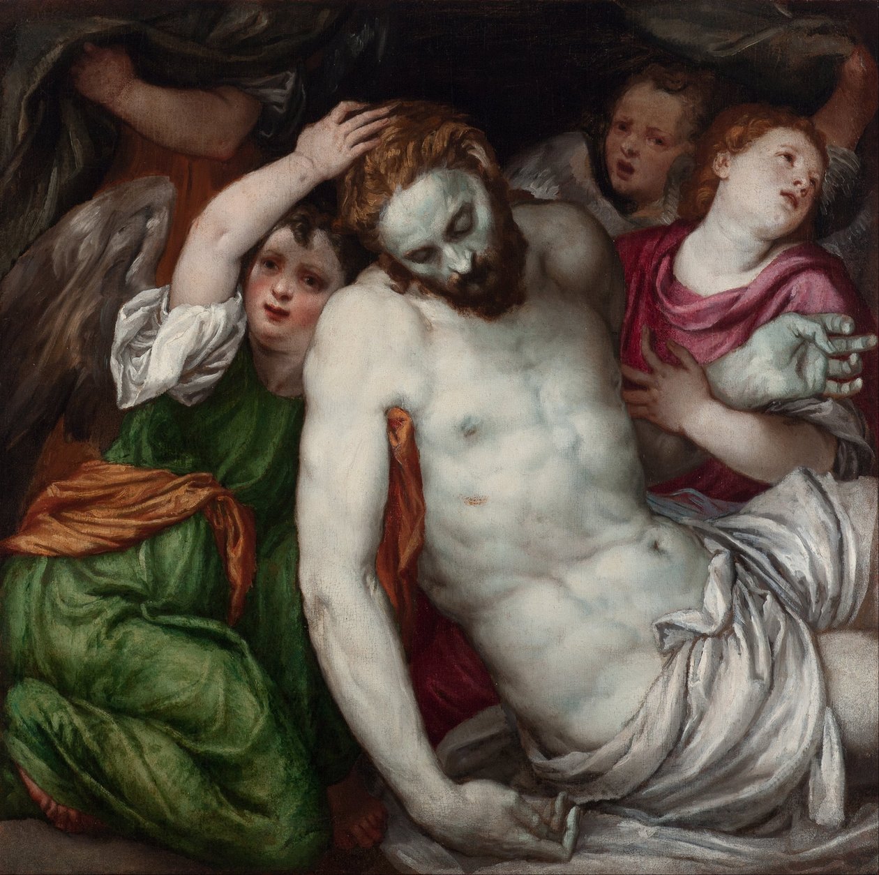 Pieta och änglar av Lambert Sustris
