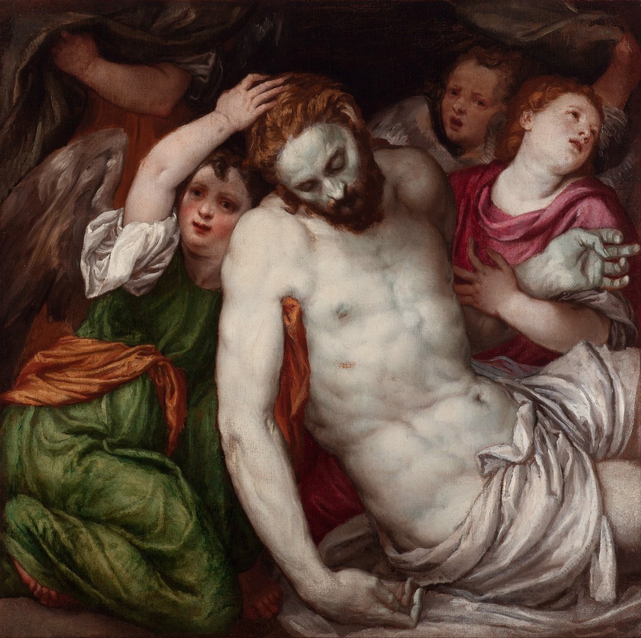 Pietà med änglar av Lambert Sustris
