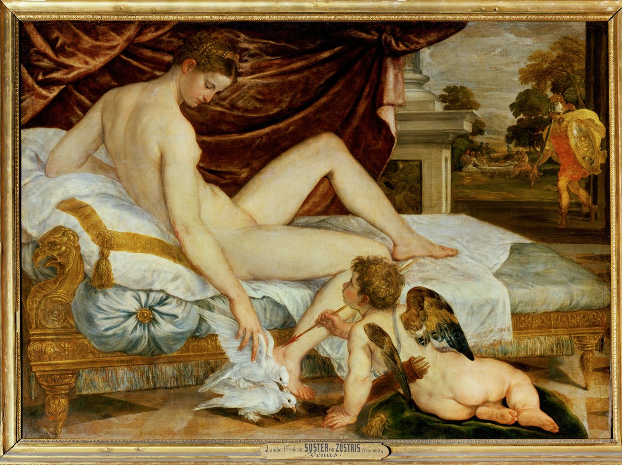 Venus och kärlek - Venus and Amor ... av Lambert Sustris