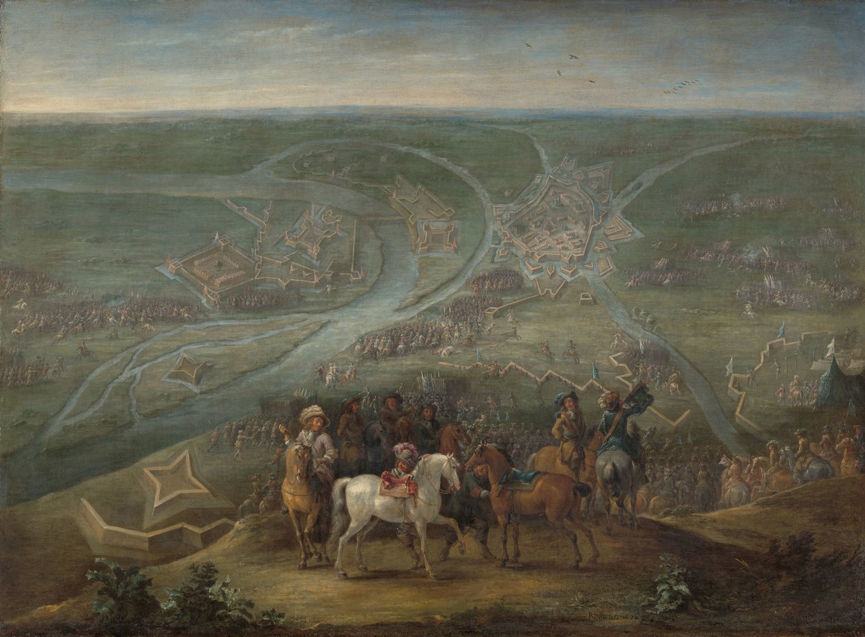 Franska befälhavare vid belägringen av Rheinberg, 1672 av Lambert de Hondt (II)