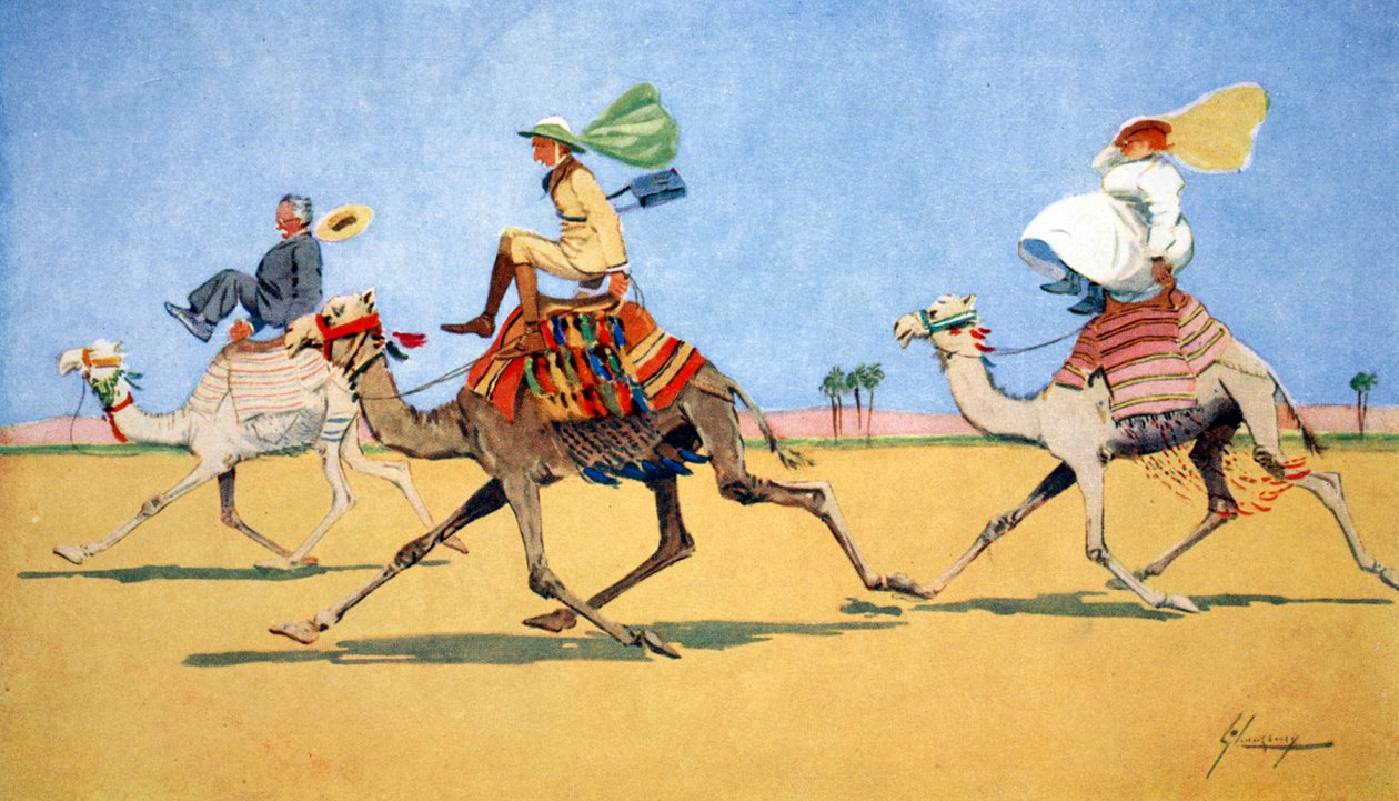 "Kopp och boll - kamelens favoritspel", 1908. av Lance Thackeray