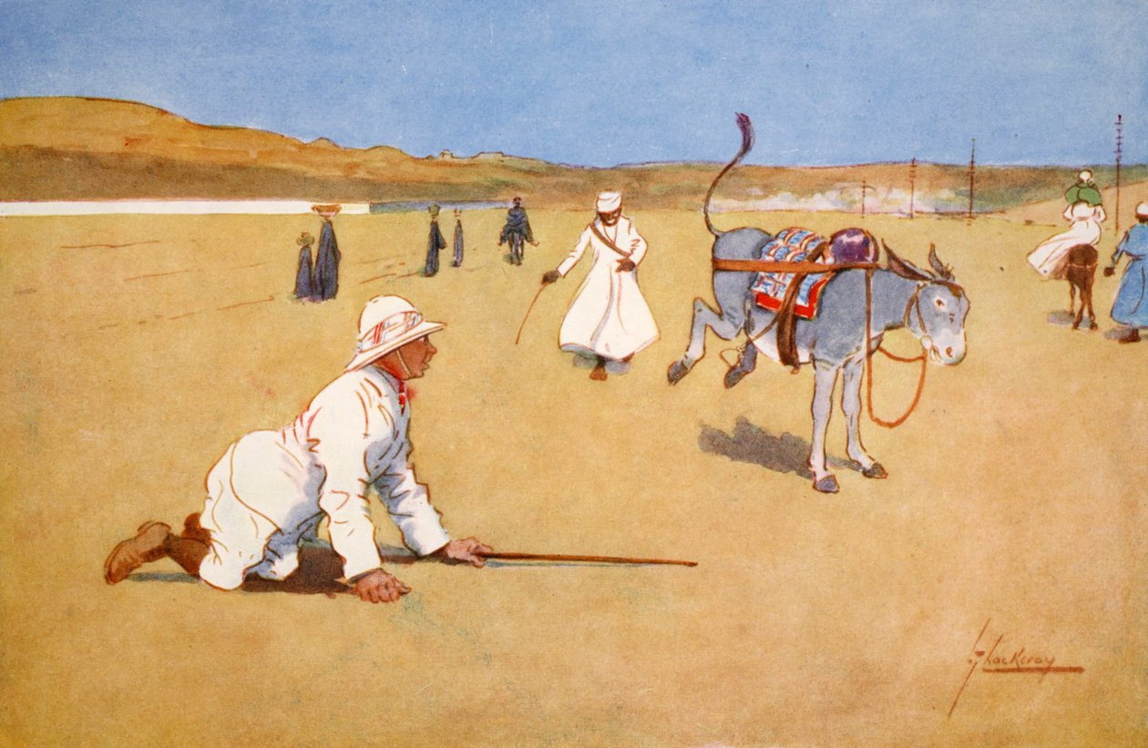 På Damvägen, Assouan, från "The Light Side of Egypt", 1908 av Lance Thackeray