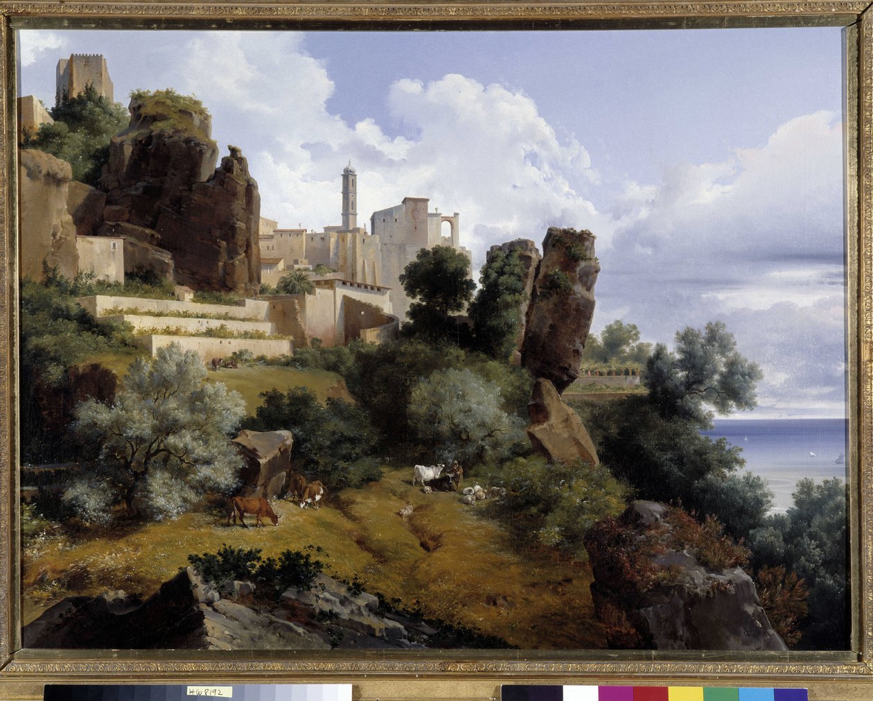 Utsikt över Roquebrune, Italien (olja på duk) av Lancelot Théodore Turpin de Crissé de Crissé