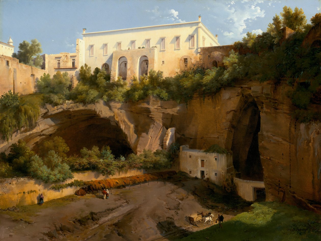 Utsikt över en villa, Pizzofalcone, Neapel, ca. 1819. av Lancelot Théodore Turpin de Crissé de Crissé
