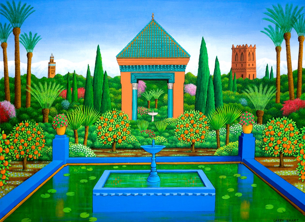 Majorelle apelsiner, 2005 (akryl) av Larry Smart
