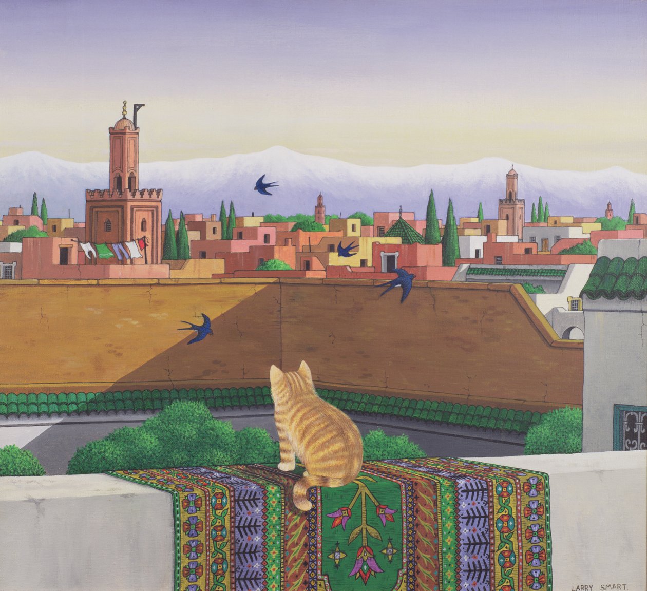 Tak i Marrakech, 1989 (akryl på linne) av Larry Smart