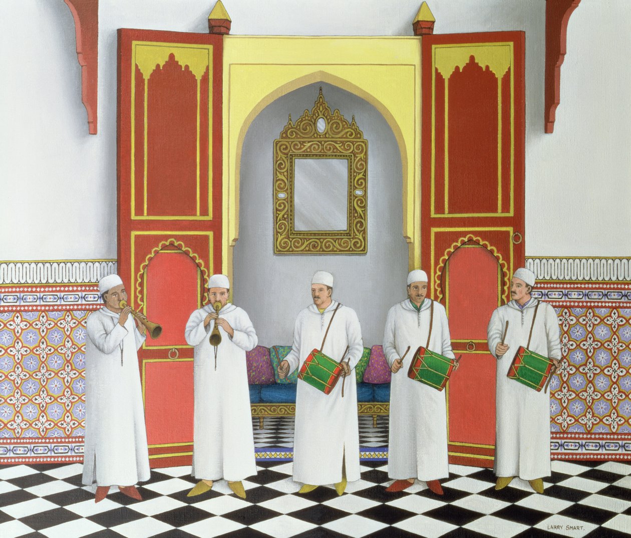 Summoning the Spirits, 1992 (akryl på linne) av Larry Smart