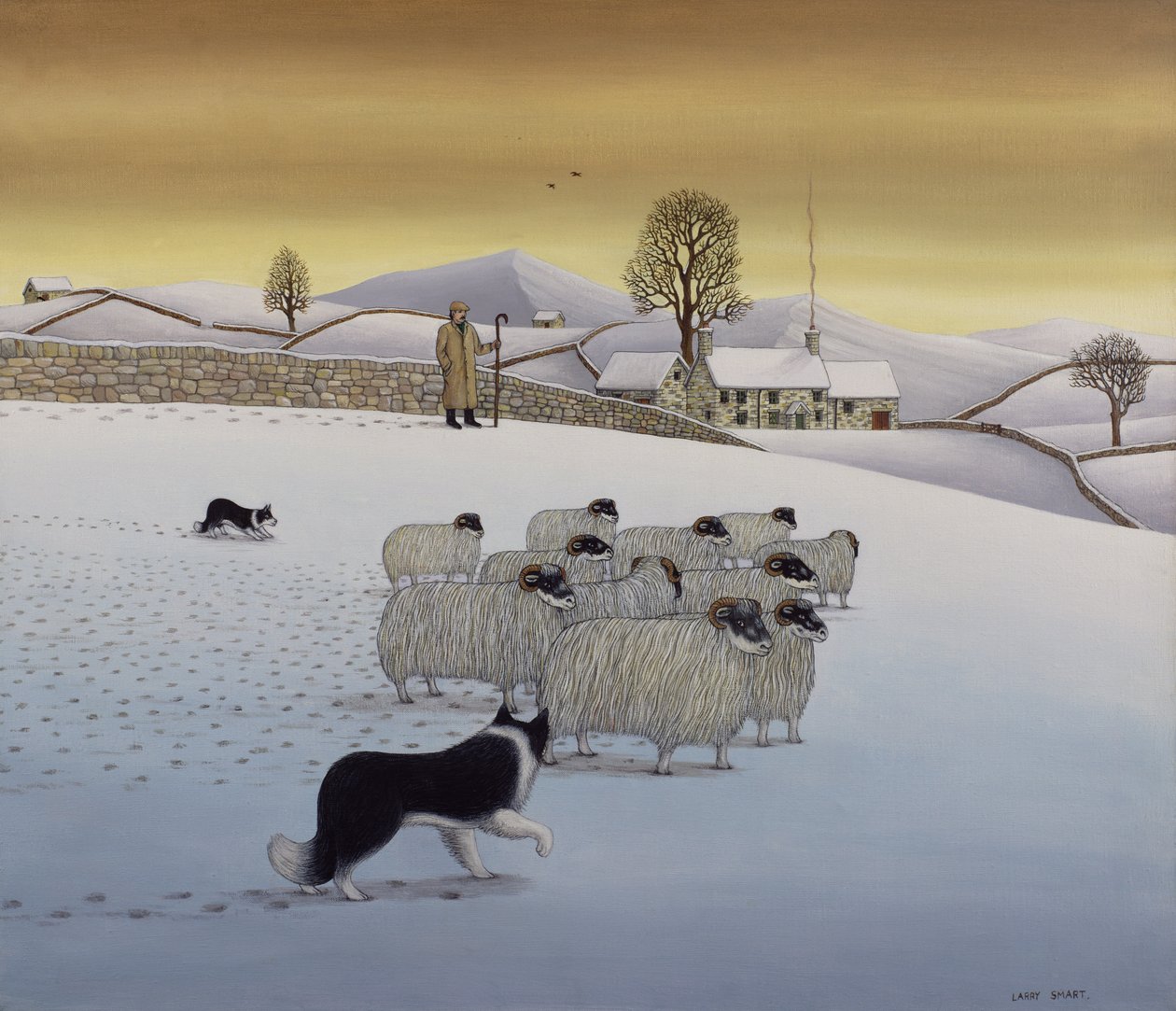 The Fells in Winter, 1984 (akryl på linne) av Larry Smart