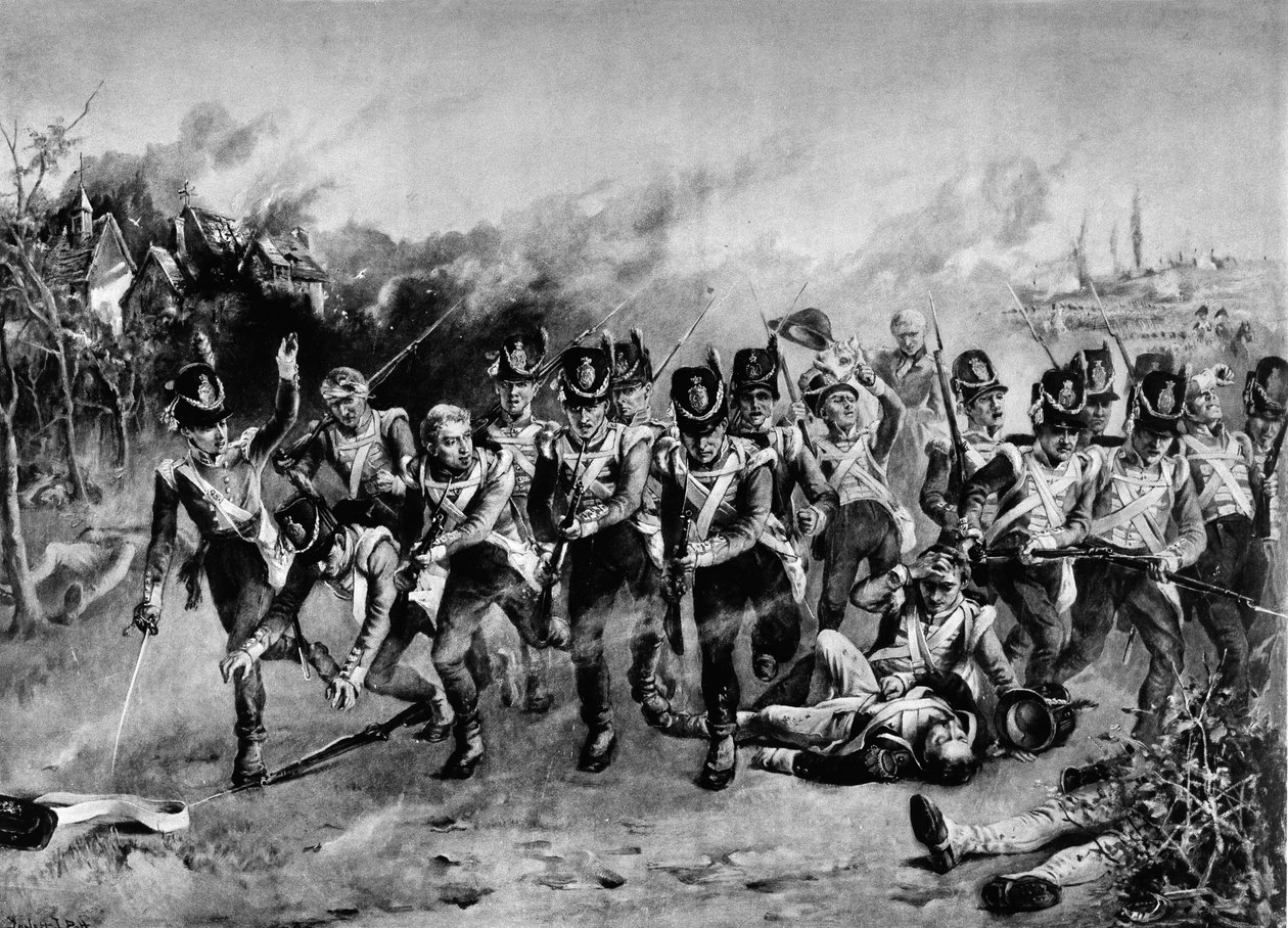 Slaget vid Waterloo (fotogravyr) av Laslett John Pott