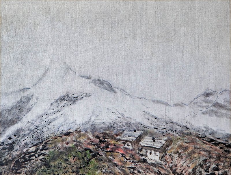  A Teli TatranEnglish: Tatra in wintern av Laszlo Mednyanszky