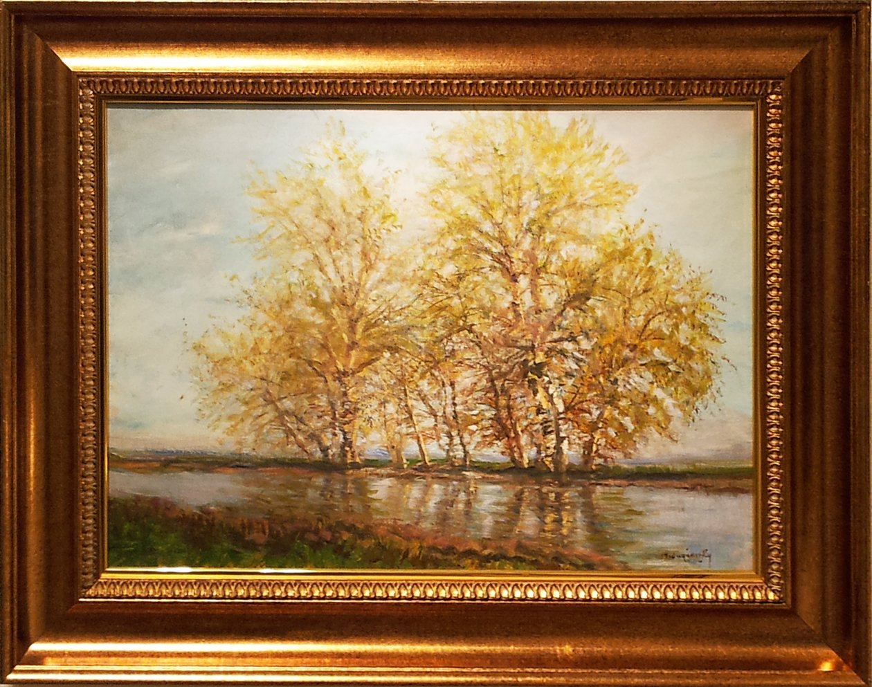  Koratavasz vagy Fak a vizpartonnEnglish: Early Spring with framen av Laszlo Mednyanszky