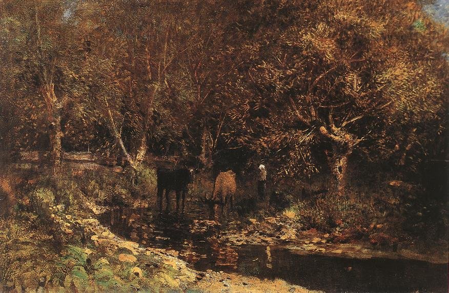 Osiery with Cows av Laszlo Mednyanszky