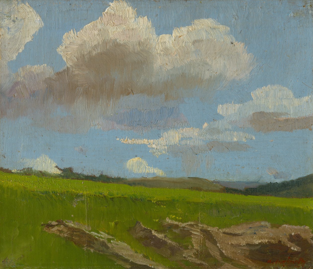 Landskap med moln, 1890-1910 av Laszlo Mednyanszky