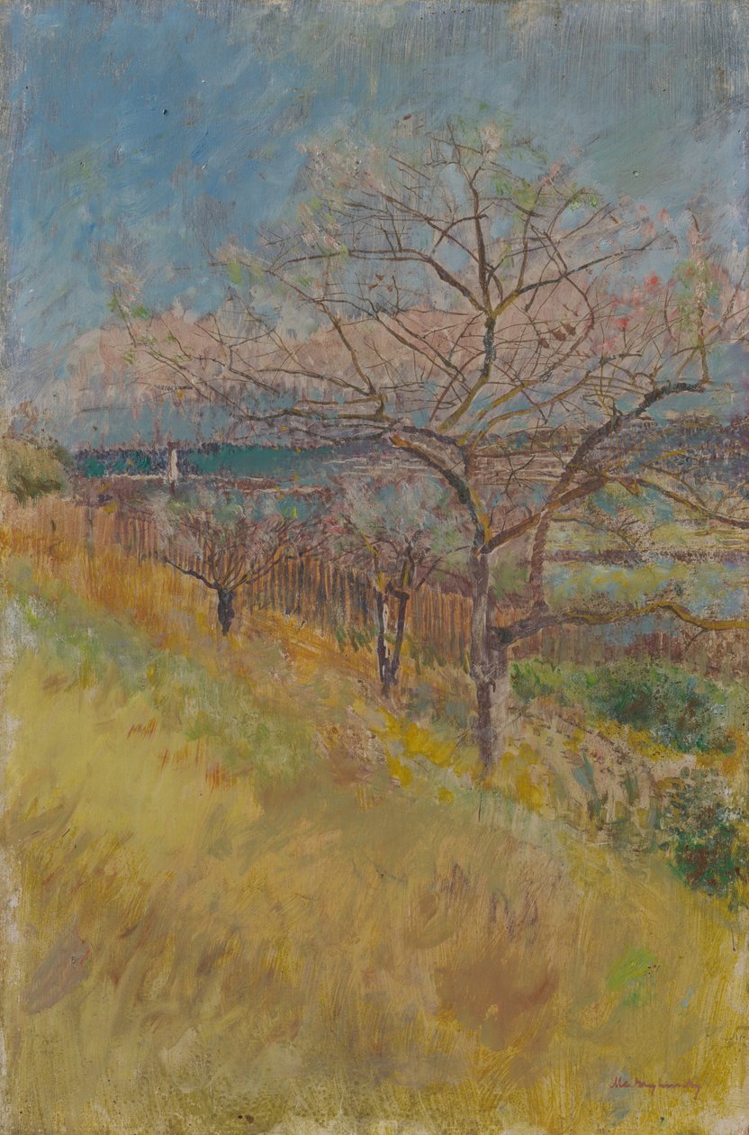 Dal med träd i blom, 1890-1900 av Laszlo Mednyanszky