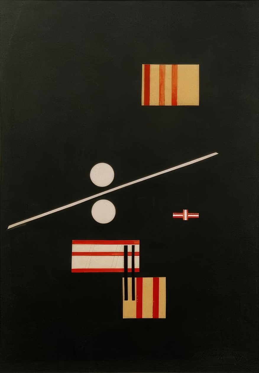 Collage på svart bakgrund av Laszlo Moholy Nagy