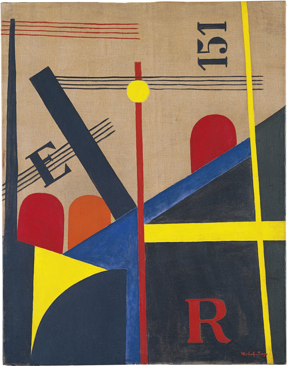 Stor järnvägsmålning, 1920 av Laszlo Moholy Nagy