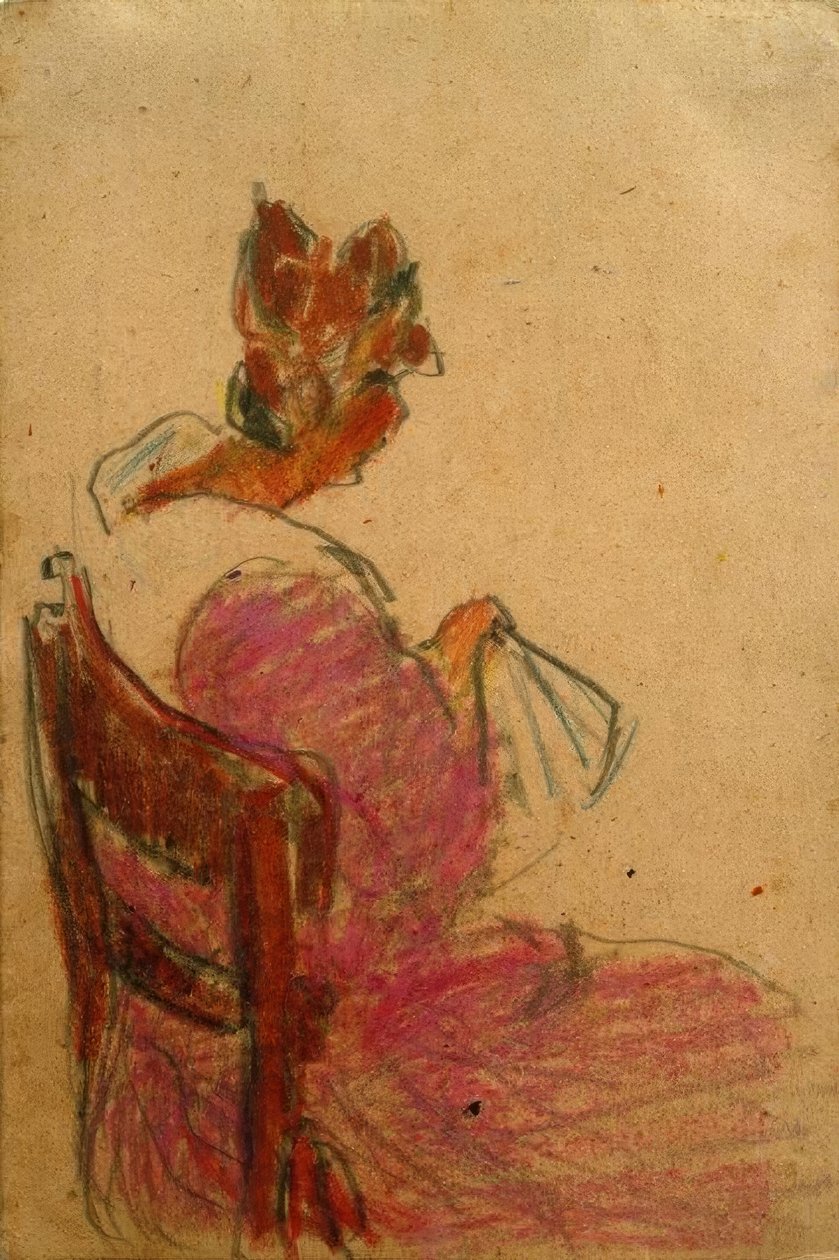 Utan titel (kvinna som sitter på en stol, från höger) av Laszlo Moholy Nagy