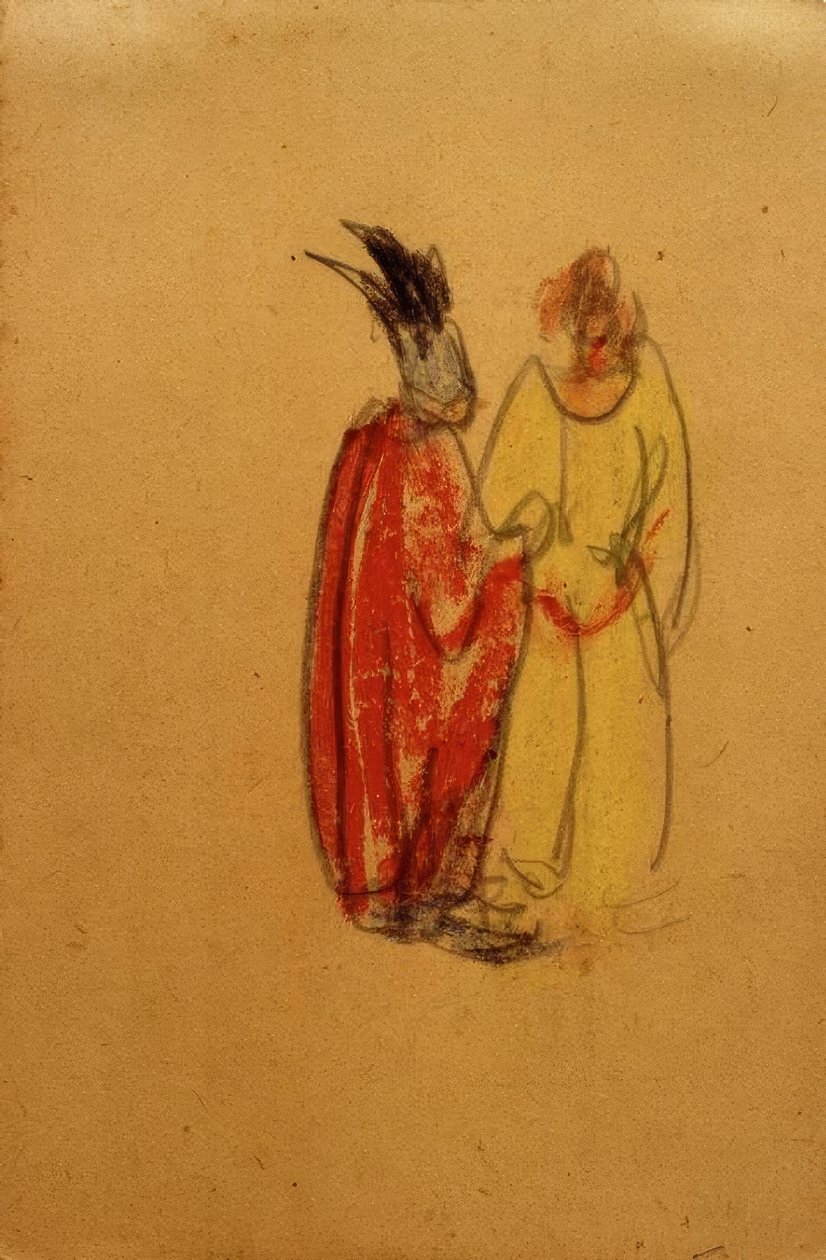 Utan titel (Ortrúd och Elsa von Brabant i tvist) av Laszlo Moholy Nagy