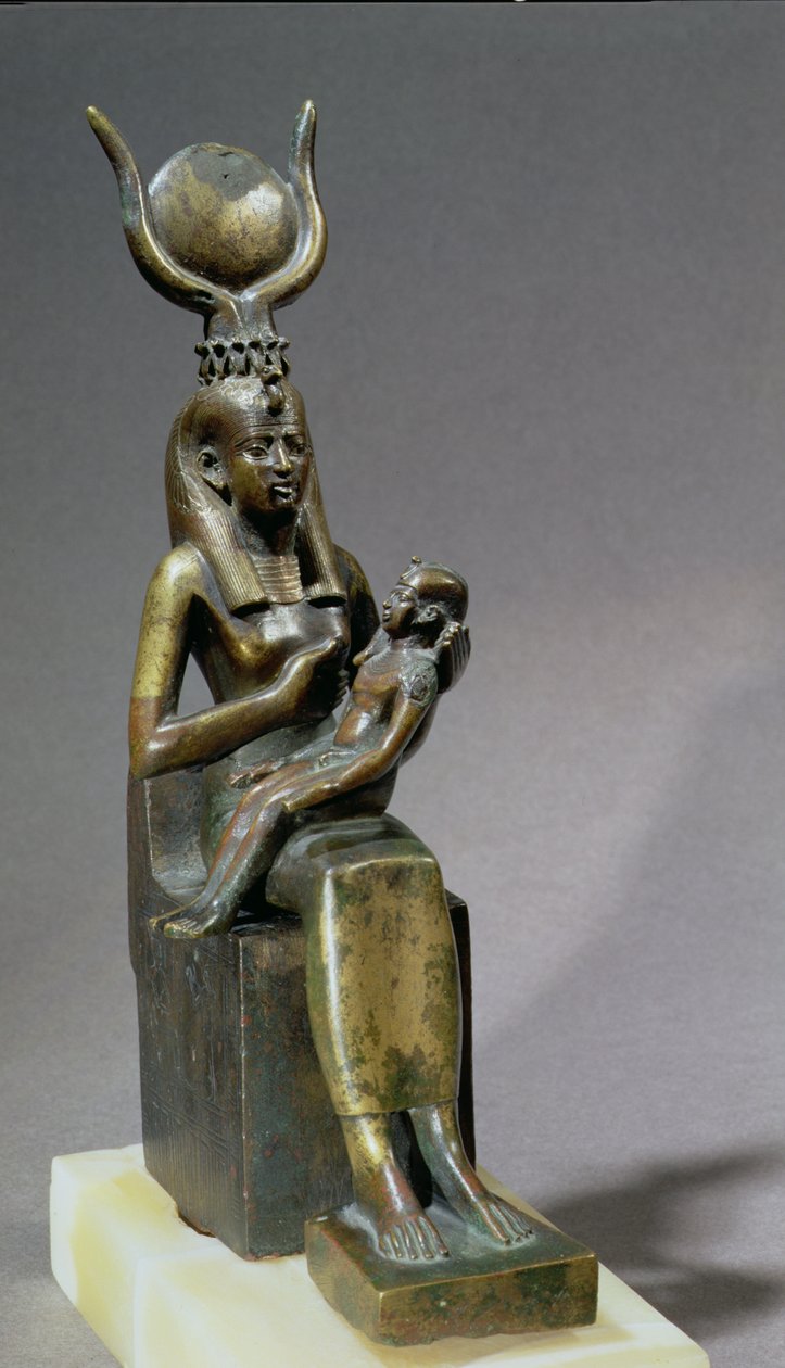 Statyett av gudinnan Isis och barnet Horus av Late Period Egyptian
