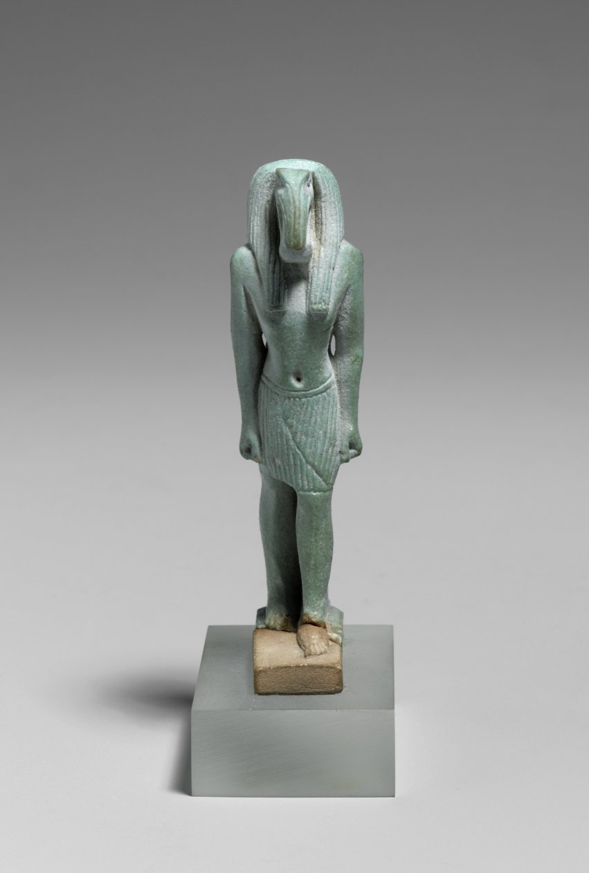 Figur av guden Thoth, 664-332 f.Kr. (glaserad fajans) av Late Period Egyptian