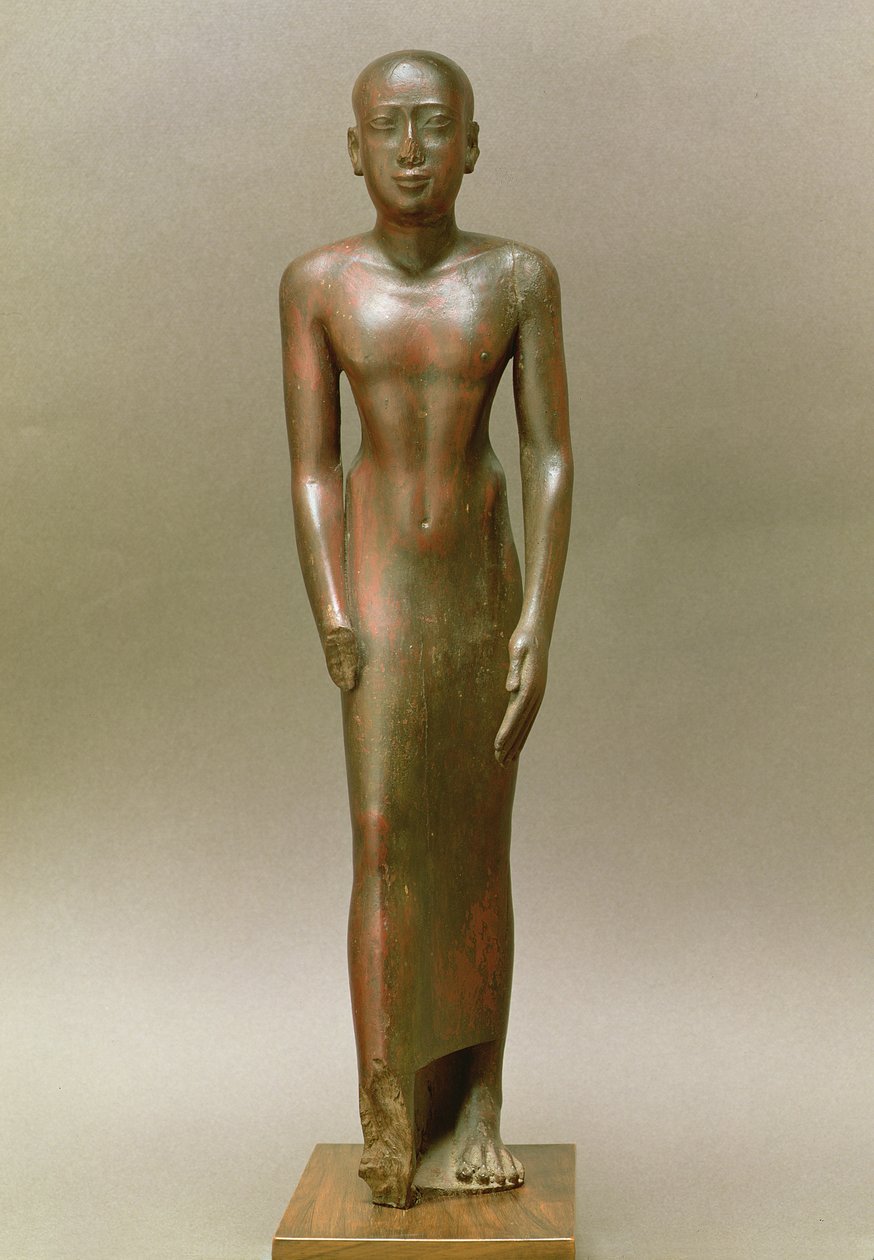 Staty av en stående hane (johannesbrödträd) av Late Period Egyptian