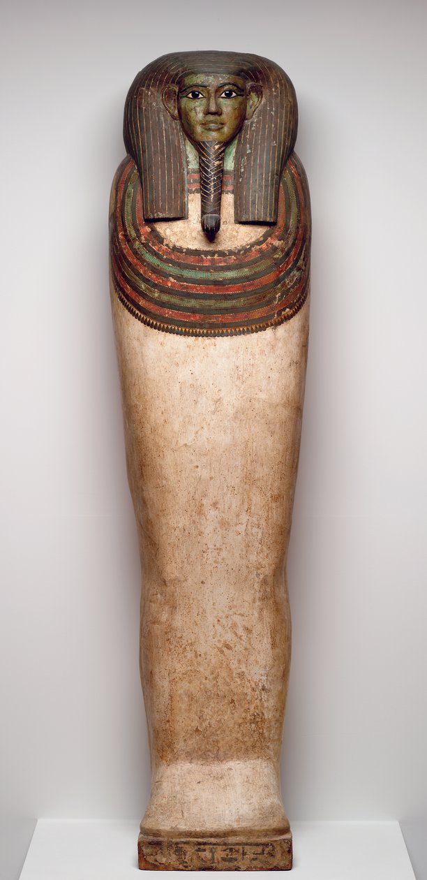 Kista av Horankh, c.700 f.Kr. (trä, gesso, färg, obsidian, kalcit och brons) av Late Period Egyptian
