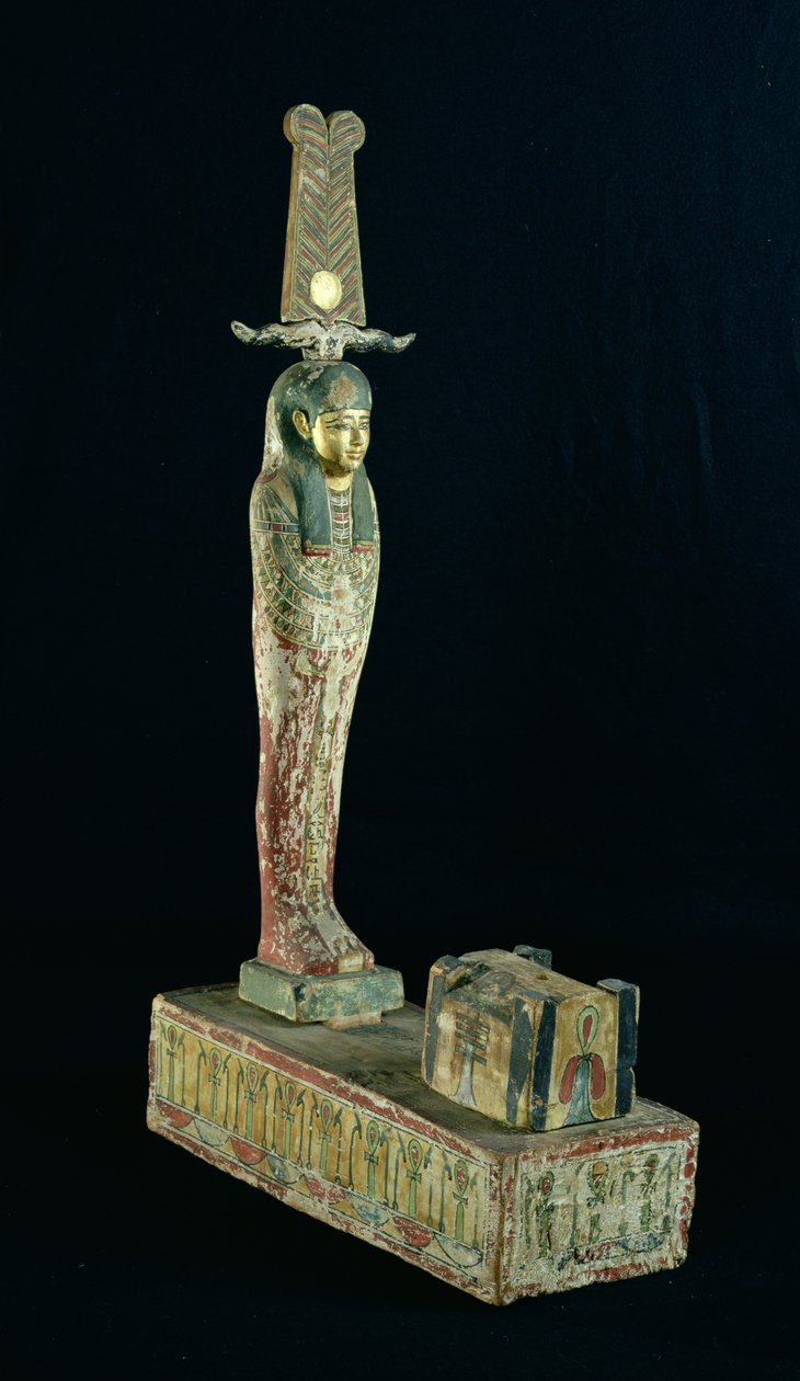 Begravningsstatyett av Ptah-Sokar-Osiris (målat trä) av Late Period Egyptian